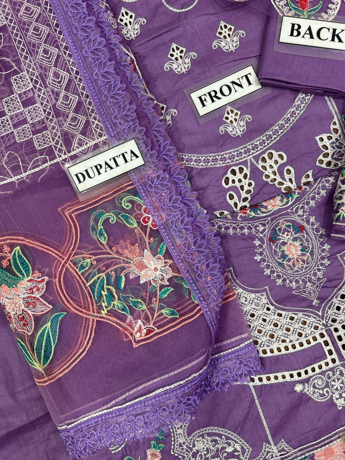 BIN ILYAS SHIFFLI EMBROIDERED COTTON - 3 PC UNSTITCHED