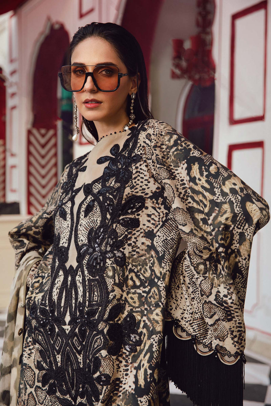 MARIA B FORMALS EMBROIDERED PRINTED LAWN - 3 PC UNSTITCHED