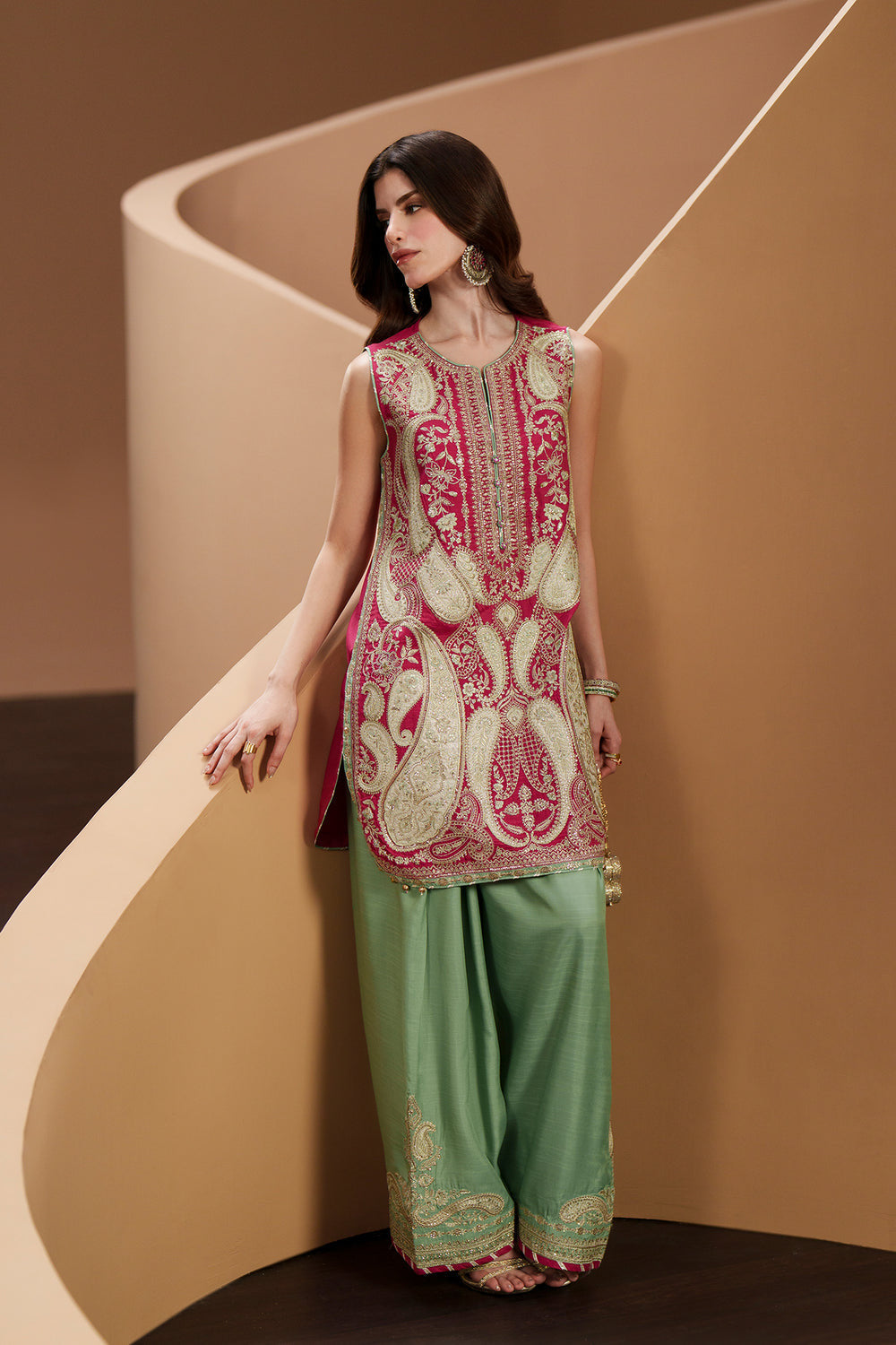 ETHNC EMBROIDERED CHIFFON DRESS - 3 PC UNSTITCHED