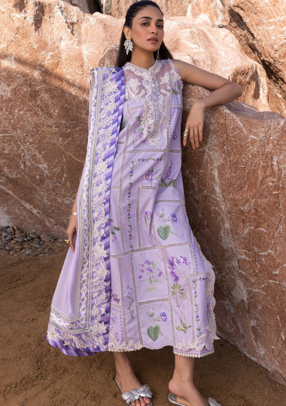 CRIMSON EMBROIDERED CHIKANKARI LAWN - 3 PC UNSTITCHED