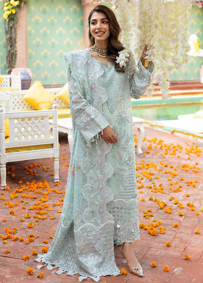 NUREH LUXURY EMBROIDERED ADDA WORK ORGANZA - 3 PC UNSTITCHED