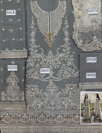 IMROZIA LUXURY EMBROIDERED ORGANZA - 3 PC UNSTITCHED