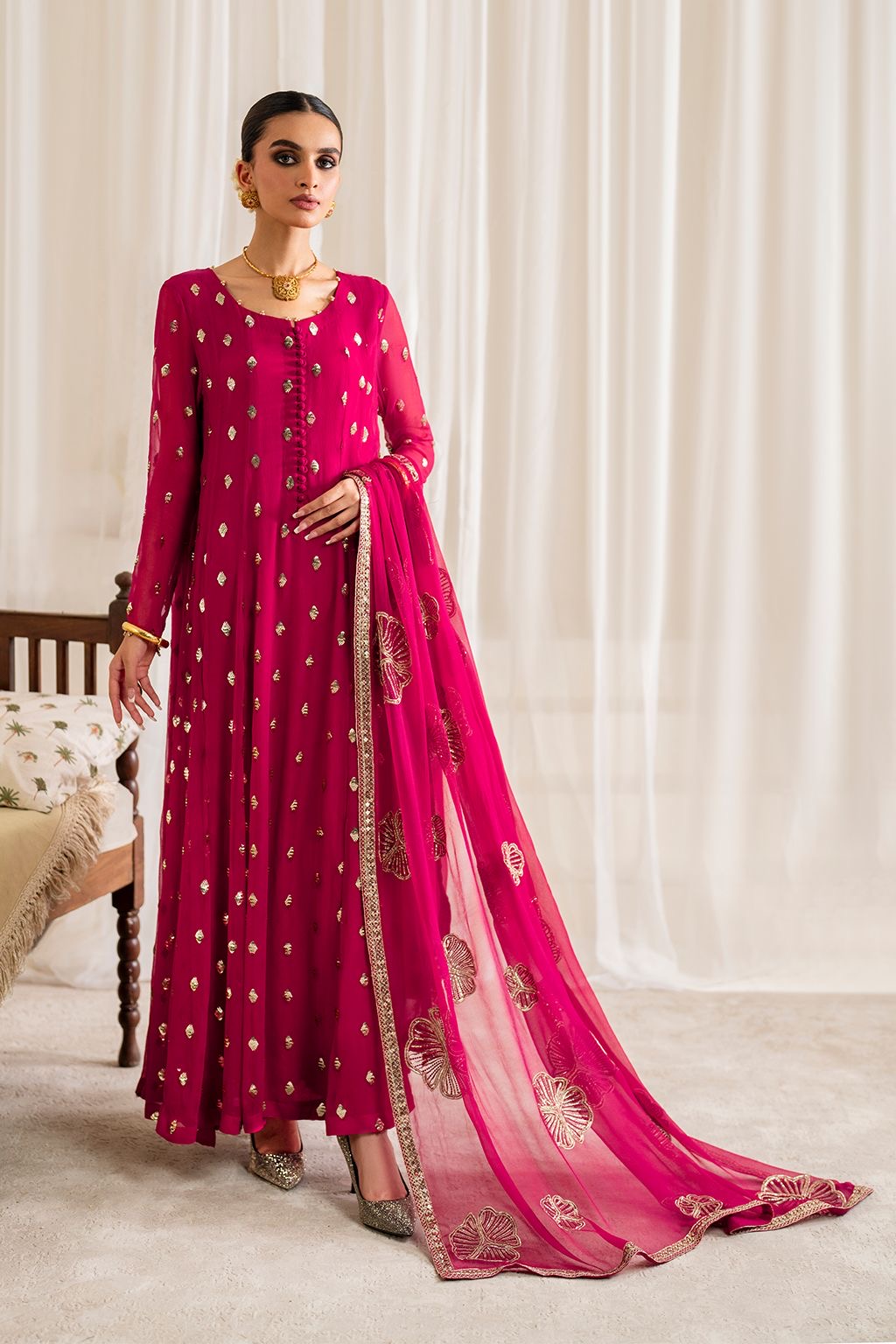 IZNIK EMBROIDERED CHIFFON - 3 PC UNSTITCHED