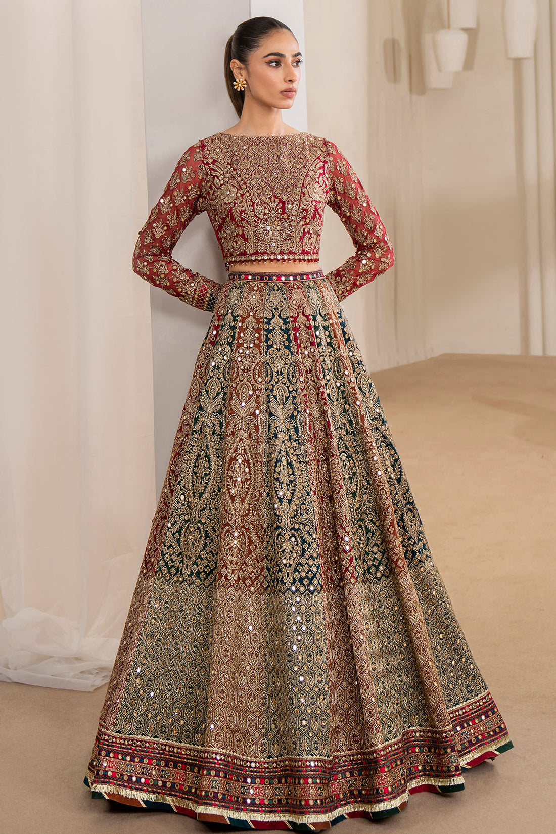 JAZMIN LUXURY WEDDING EMBROIDERED SEMI PURE CHIFFON MAXI - 3 PC UNSTITCHED