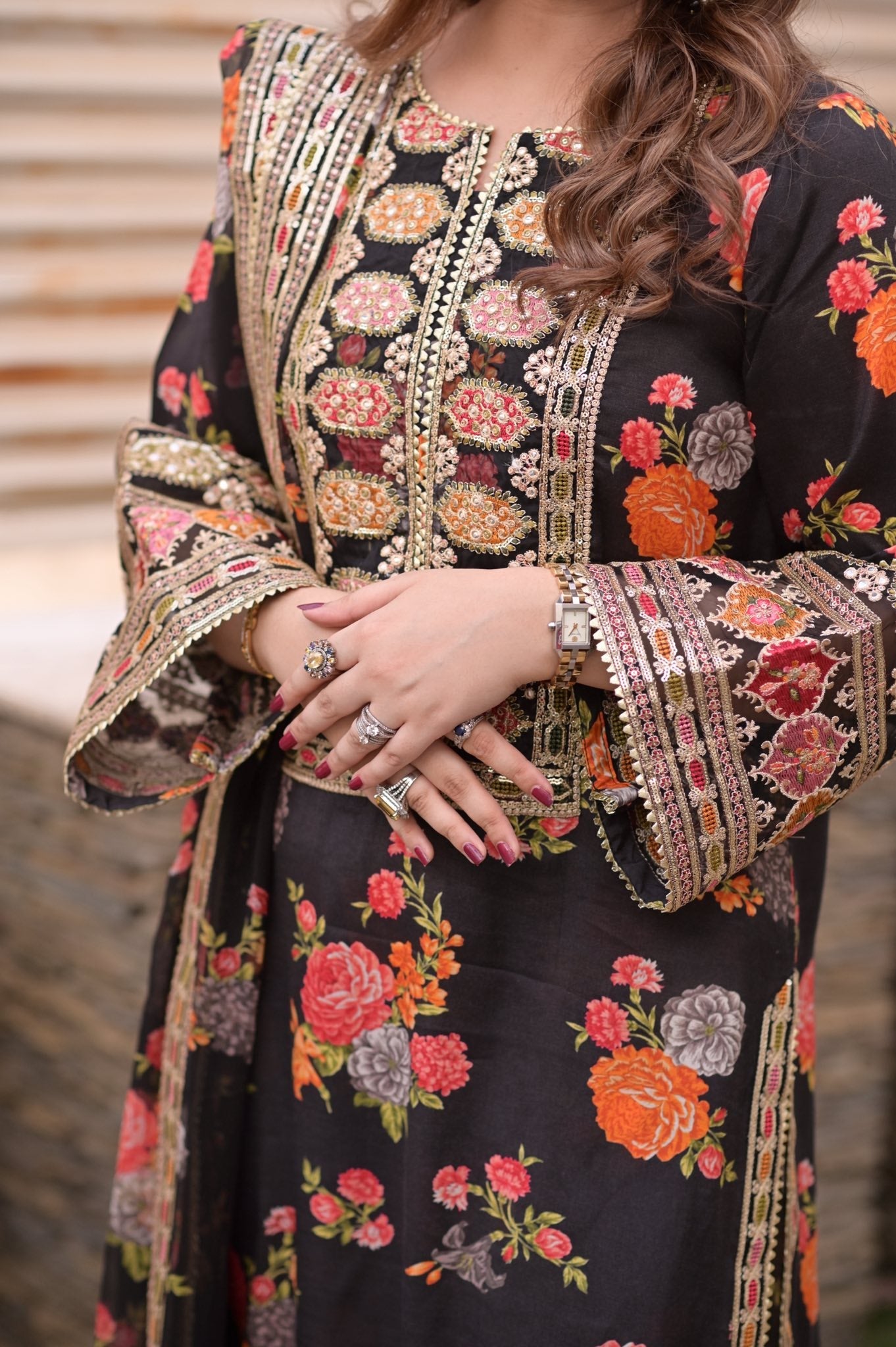 ANEELA’S EMBROIDERED SILK - 3 PC UNSTITCHED