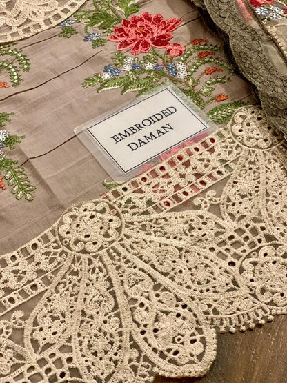 MARIA B LUXURY EMBROIDERED LAWN - 3 PC UNSTITCHED