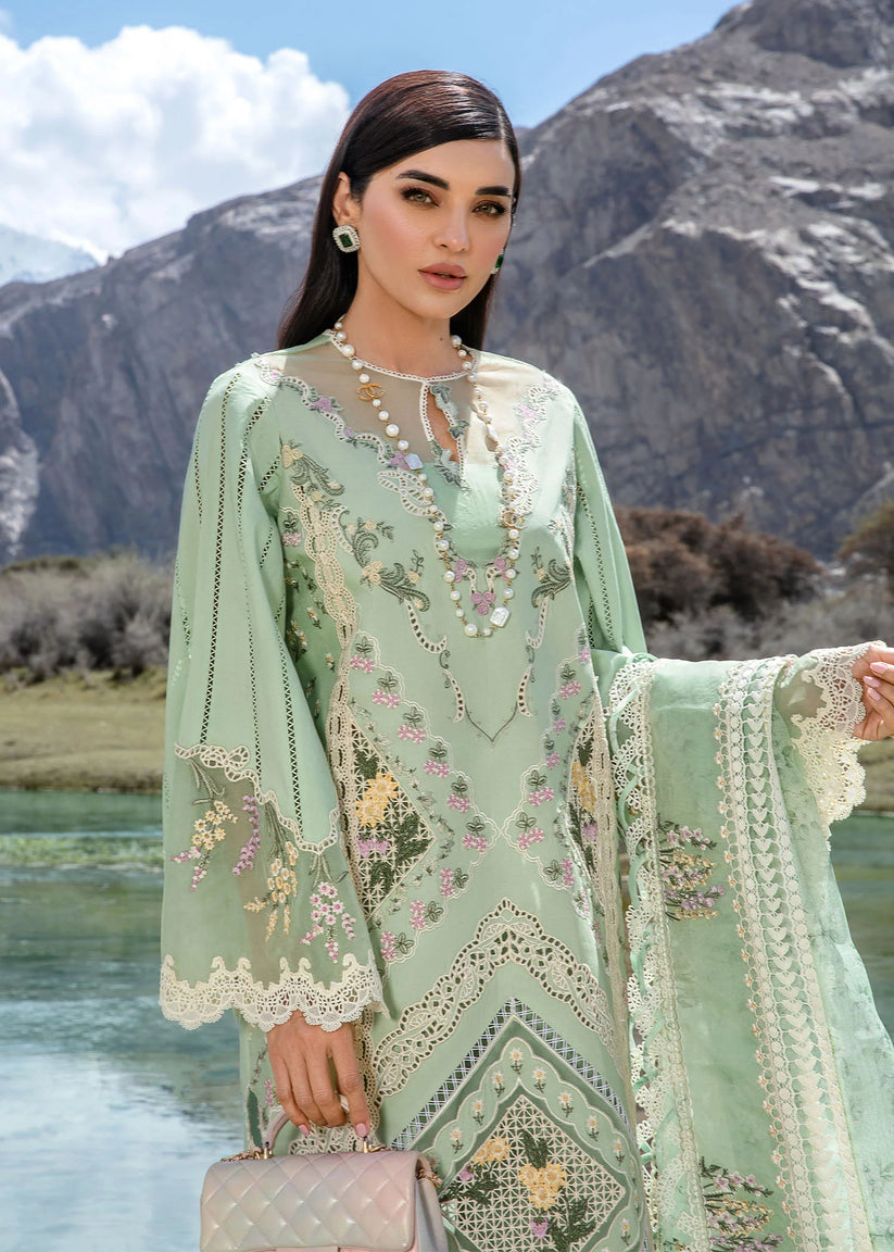 CRIMSON LUXURY CHIKANKARI EMBROIDERED LAWN - 3 PC UNSTITCHED