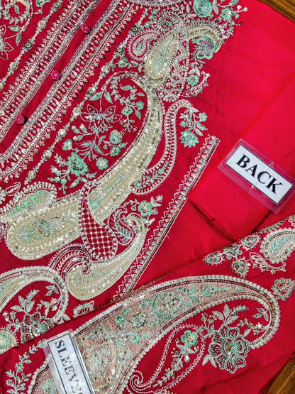 ETHNC EMBROIDERED CHIFFON DRESS - 3 PC UNSTITCHED