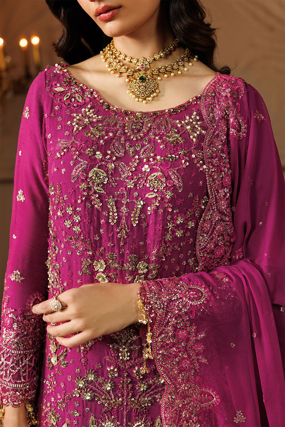 EMAAN ADEEL LUXURY EMBROIDERED CHIFFON - 3 PC UNSTITCHED