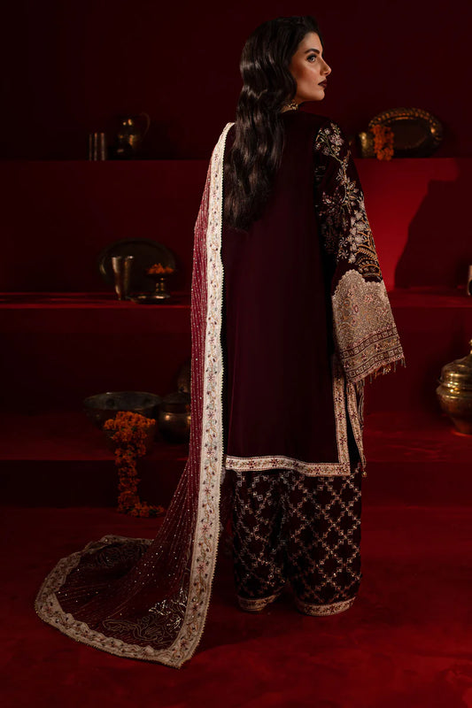 NUREH LUXURY EMBROIDERED VELVET - 3 PC UNSTITCHED
