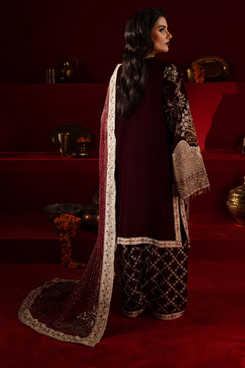 NUREH LUXURY EMBROIDERED VELVET - 3 PC UNSTITCHED