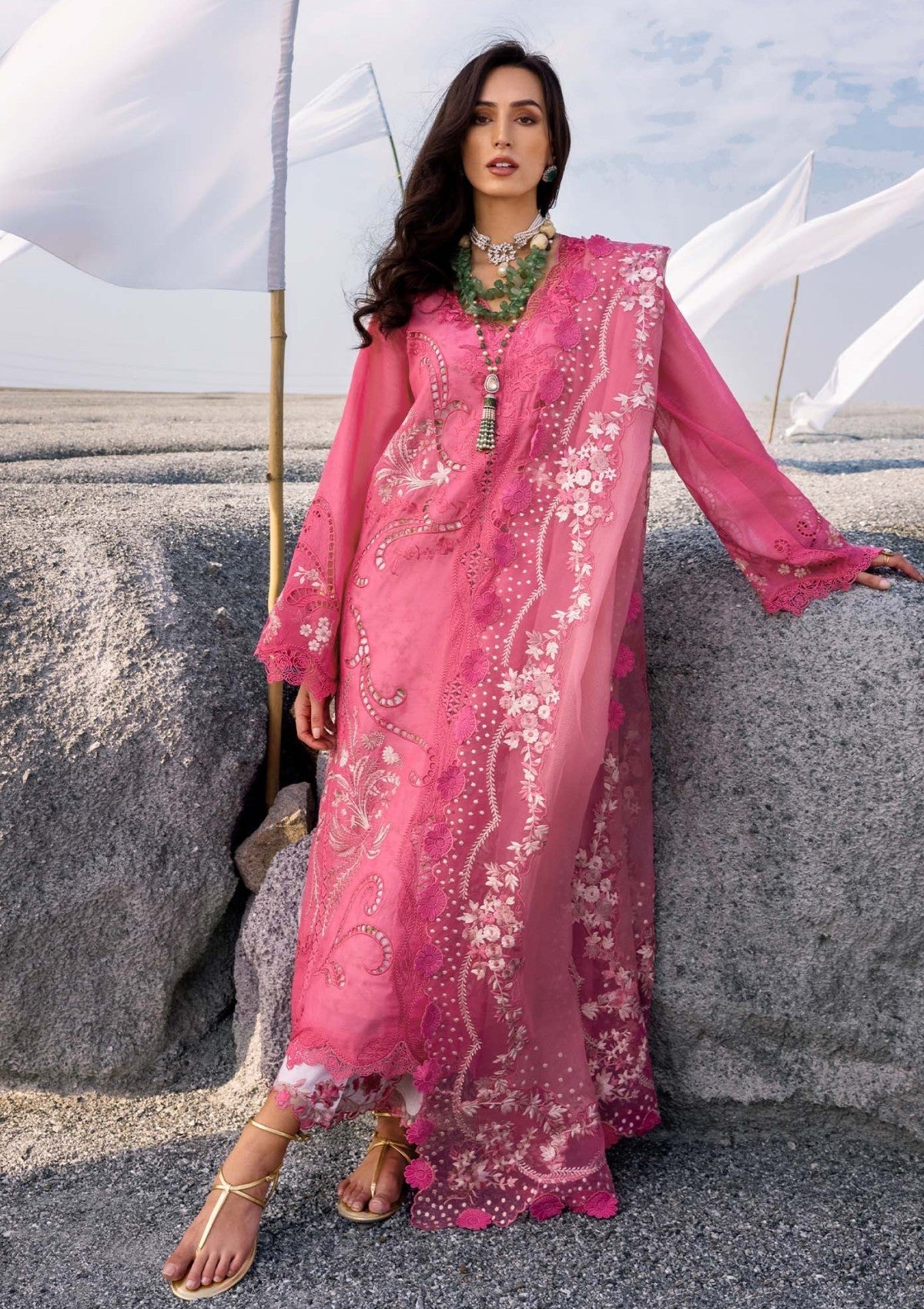 SAIRA SHAKIRA CHIKANKARI EMBROIDERED LAWN - 3 PC UNSTITCHED