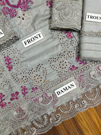 MUSHQ EMBROIDERED CHIKANKARI LAWN - 3 PC UNSTITCHED