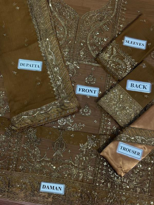 ASIM JOFA LUXURY EMBROIDERED CHIFFON - 3 PC UNSTITCHED