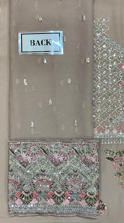 BAROQUE LUXURY EMBROIDERED CHIFFON - 3 PC UNSTITCHED