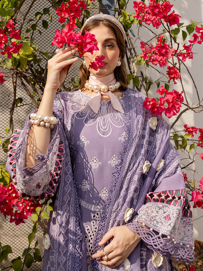 BIN ILYAS SHIFFLI EMBROIDERED COTTON - 3 PC UNSTITCHED
