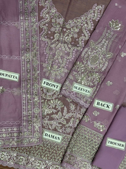 GULAAL EMBROIDERED CHIFFON - 3 PC UNSTITCHED