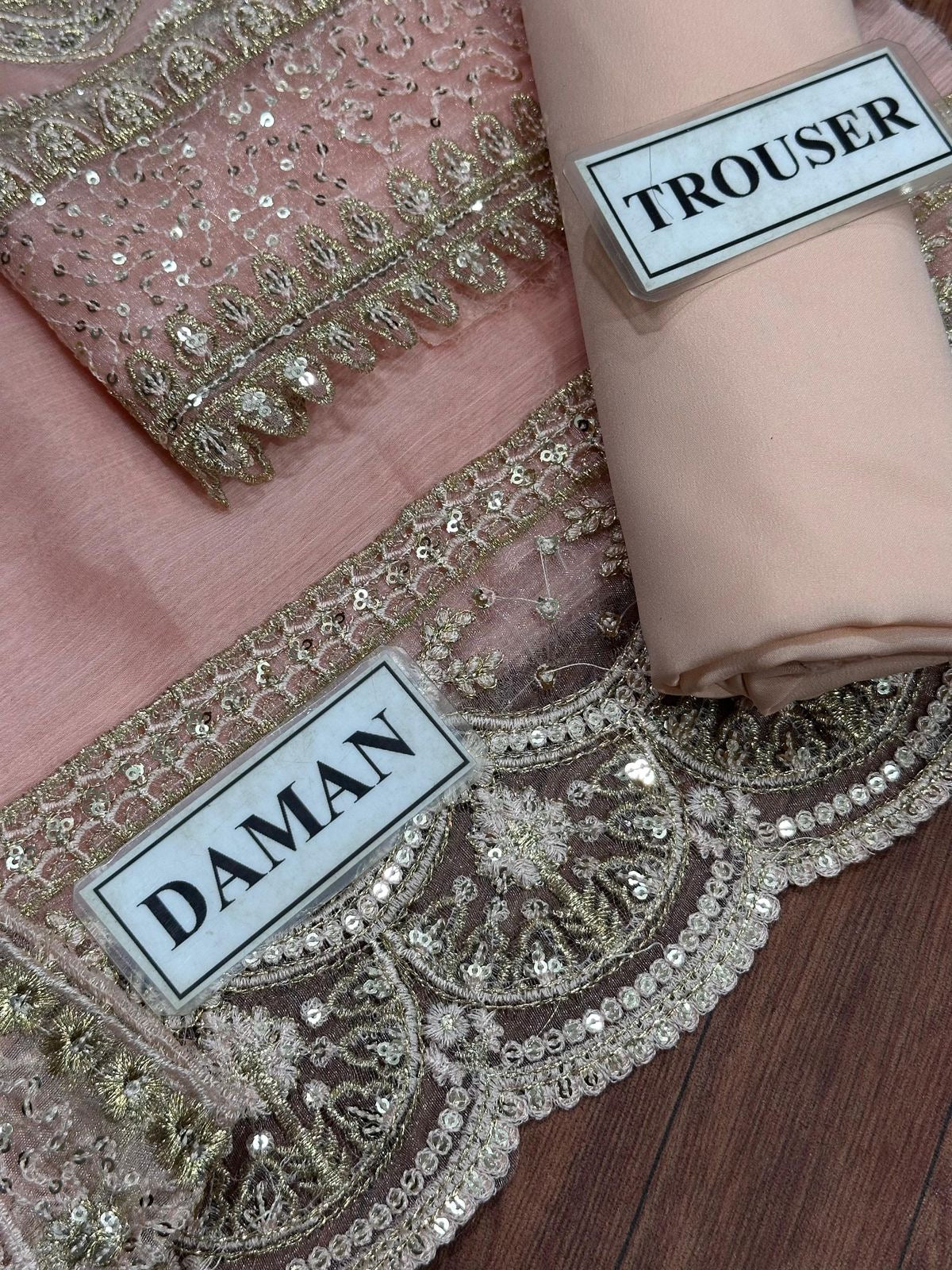 NEESAY EMBROIDERED CHIFFON - 3 PC UNSTITCHED