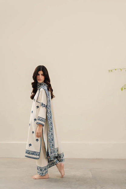 ZARQASH EMBROIDERED LAWN - 3 PC UNSTITCHED