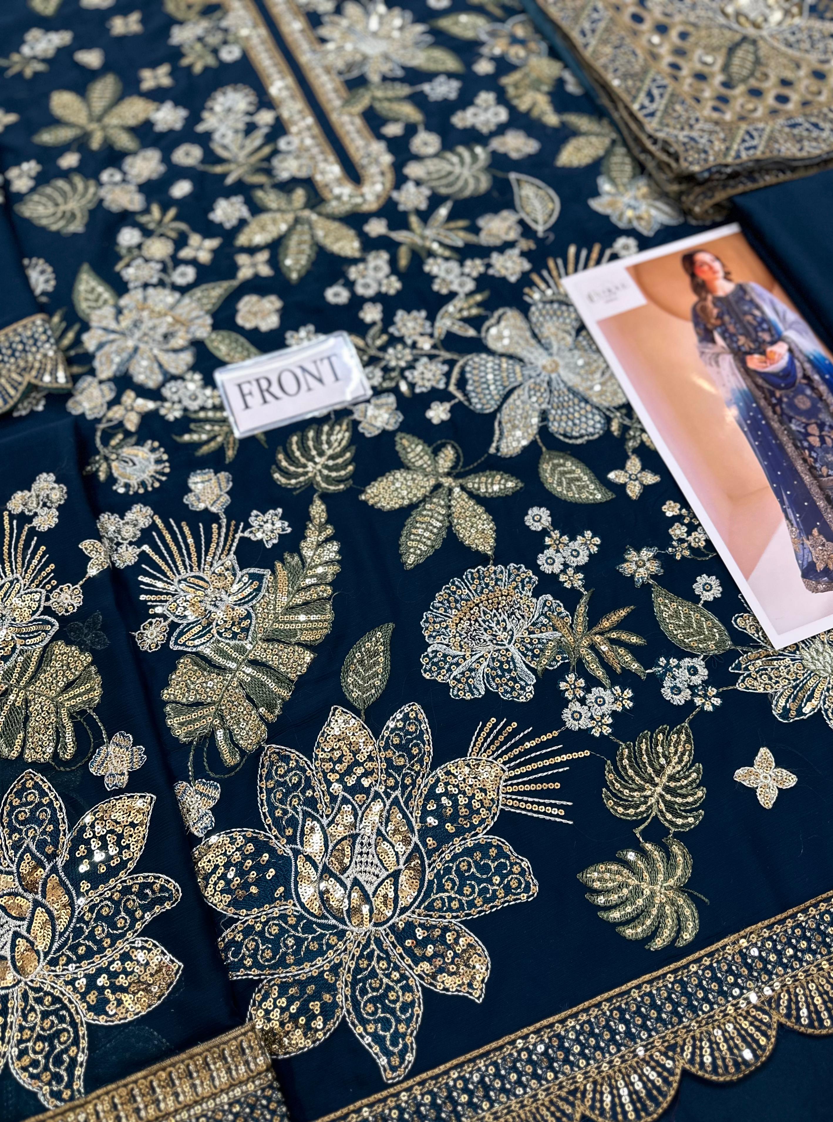 JAZMIN LUXURY EMBROIDERED CHIFFON - 3 PC UNSTITCHED