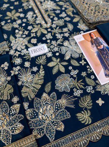 JAZMIN LUXURY EMBROIDERED CHIFFON - 3 PC UNSTITCHED