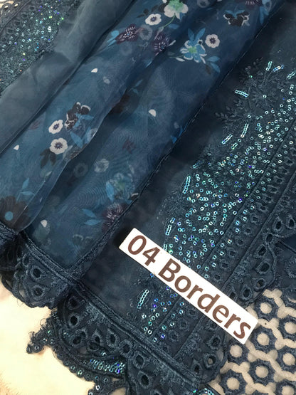 NUREH LUXURY EMBROIDERED LAWN - 3 PC UNSTITCHED