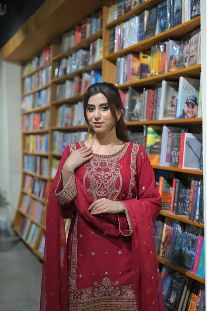 HOORAIN’S PRET CHIFFON EMBROIDERED - 3 PC STITCHED