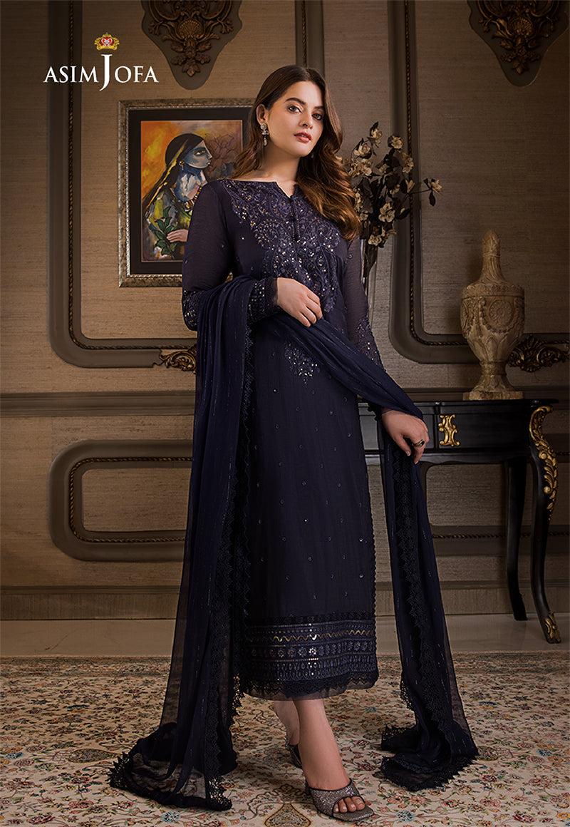 ASIM JOFA EMBROIDERED CHIFFON - 3 PC UNSTITCHED