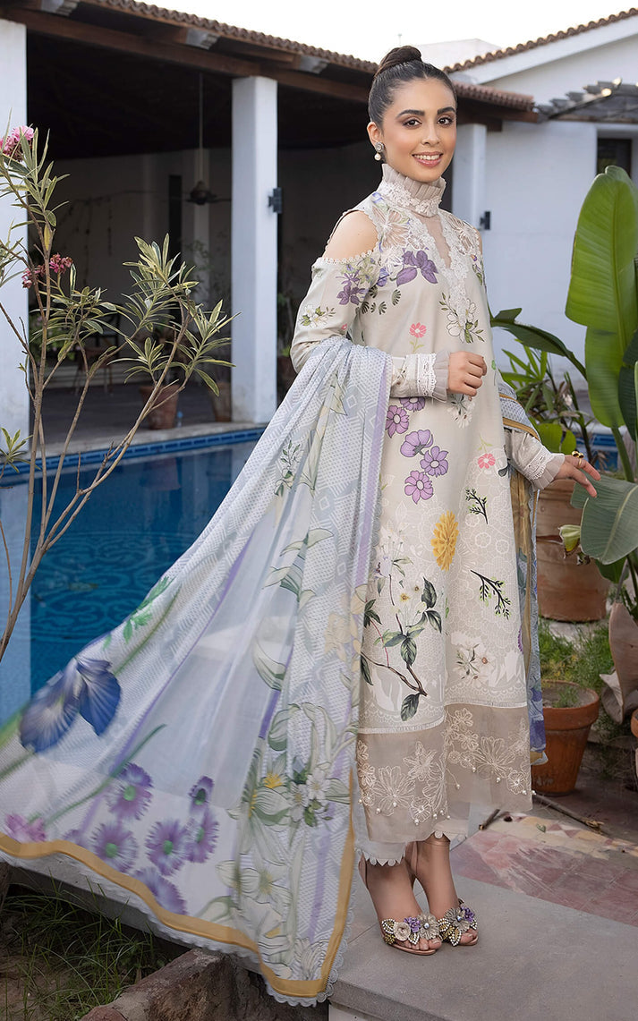 ASIFA NABEEL EMBROIDERED SWISS LAWN - 3 PC UNSTITCHED