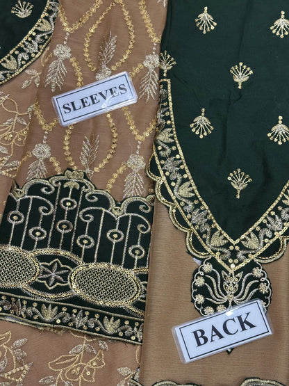 NAINSUKH LUXURY EMBROIDERED CHIFFON - 3 PC UNSTITCHED
