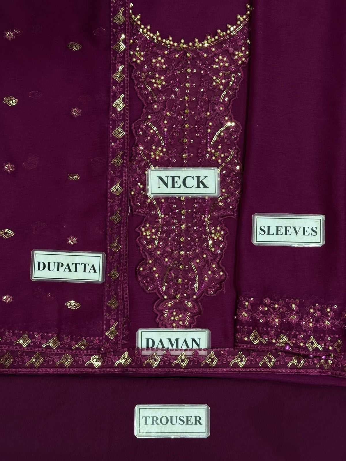 IZNIK EMBROIDERED CHIFFON - 3 PC UNSTITCHED