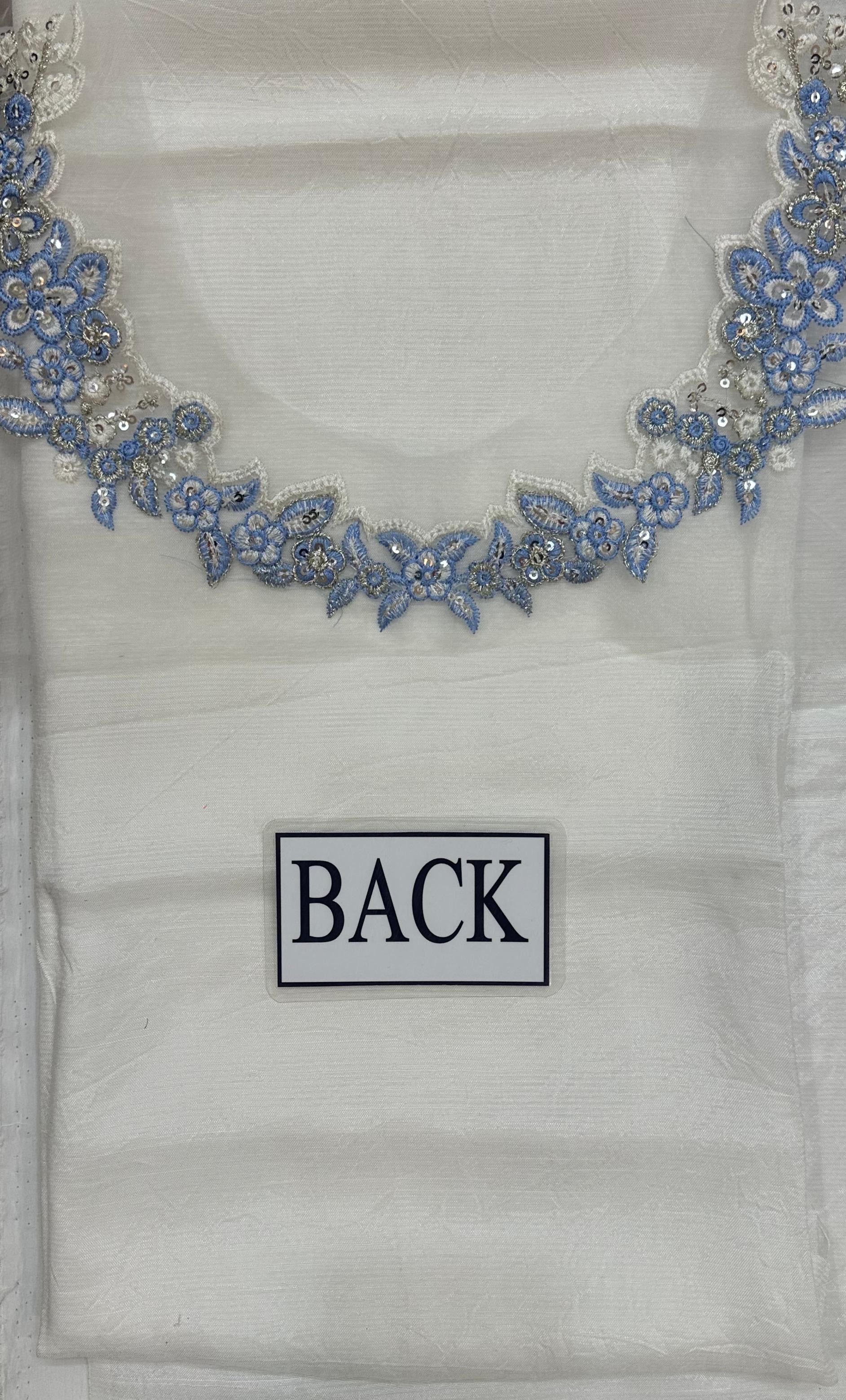 HUSSAIN REHAR LUXURY EMBROIDERED RAW SILK - 3 PC UNSTITCHED