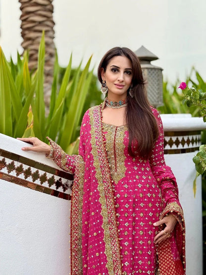 POSHKARI LUXURY EMBROIDERED CHIFFON - 3 PC UNSTITCHED