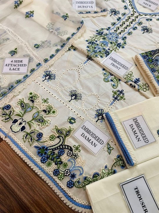 MAHNUR EMBROIDERED CHIKANKARI LAWN - 3 PC UNSTITCHED