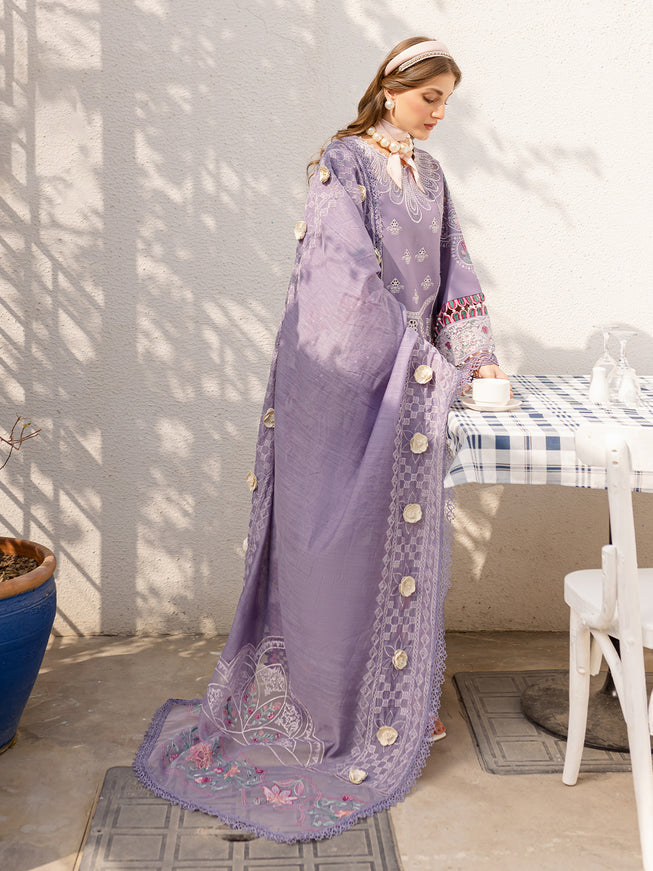 BIN ILYAS SHIFFLI EMBROIDERED COTTON - 3 PC UNSTITCHED