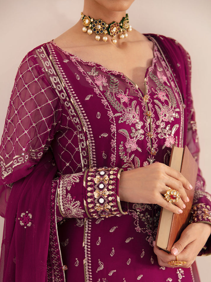 GULAAL LUXURY EMBROIDERED CHIFFON - 3 PC UNSTITCHED