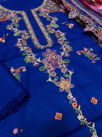HUSSAIN REHAR LUXURY EMBROIDERED LAWN - 3 PC UNSTITCHED