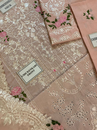 ELAF CHIKANKARI EMBROIDERED LAWN - 3 PC UNSTITCHED