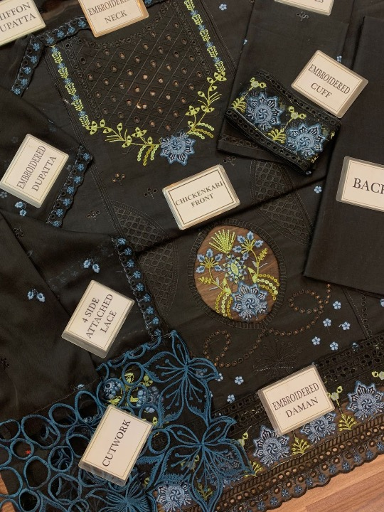 JAZMIN LUXURY EMBROIDERED CHIKANKARI LAWN - 3 PC UNSTITCHED