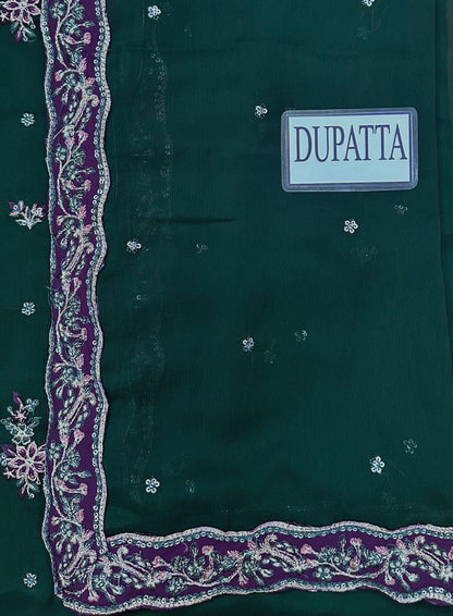 AZURE EMBROIDERED CHIFFON - 3 PC UNSTITCHED
