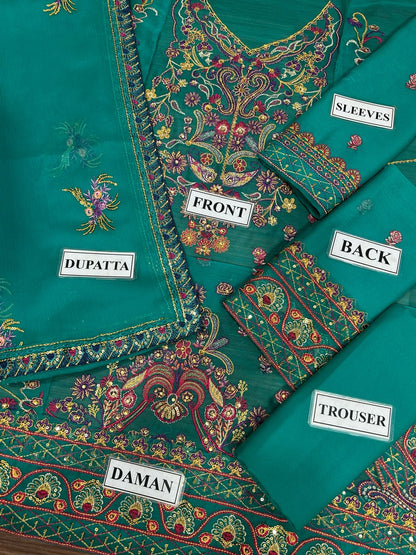 ASIM JOFA EMBROIDERED CHIFFON - 3 PC UNSTITCHED