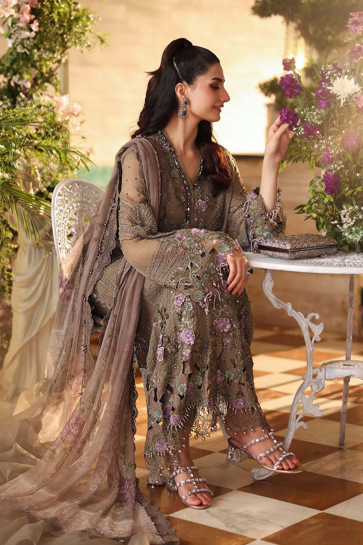 MARIA B PREMIUM EMBROIDERED CHIFFON - 3 PC UNSTITCHED