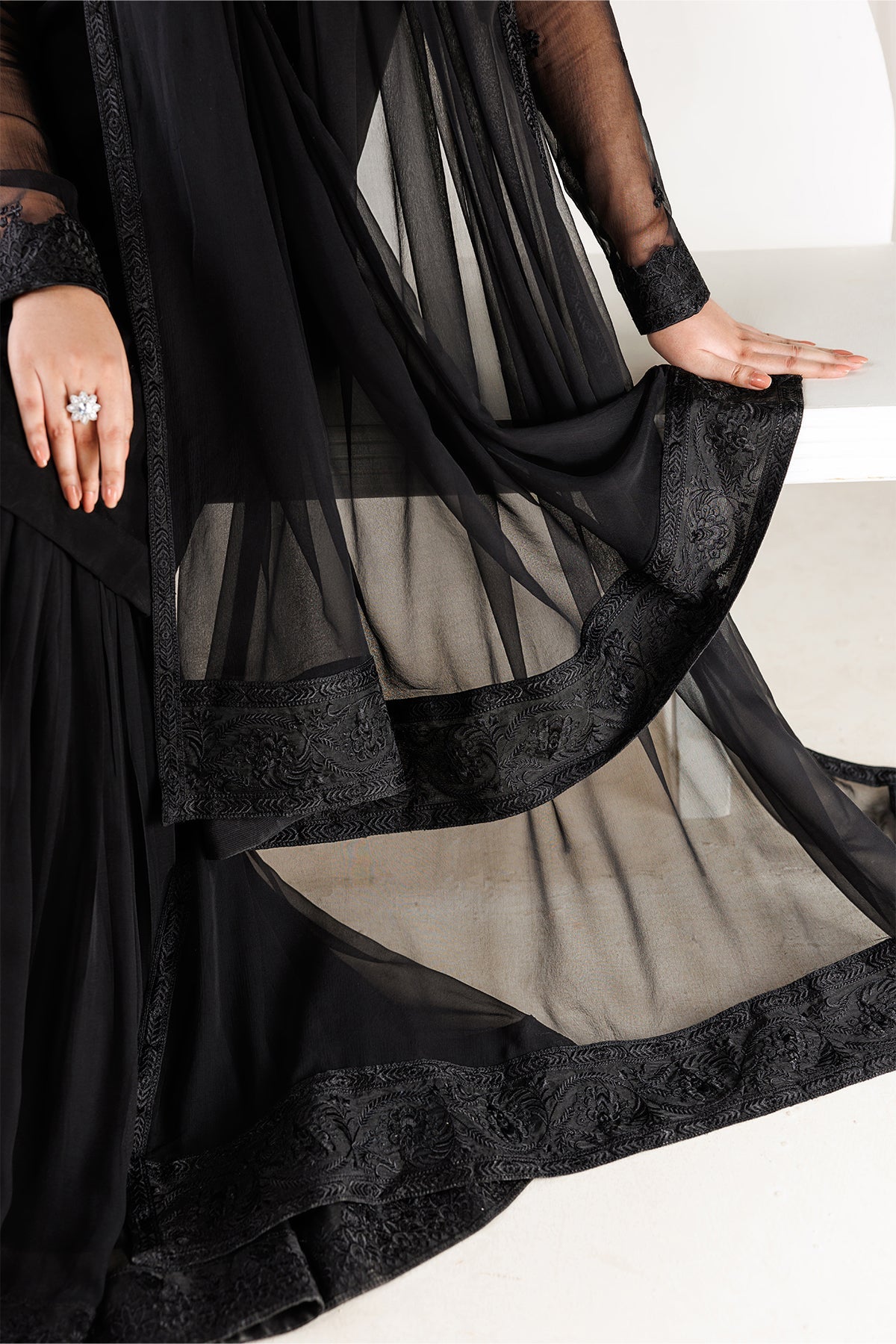 BAROQUE EMBROIDERED CHIFFON - 3 PC UNSTITCHED
