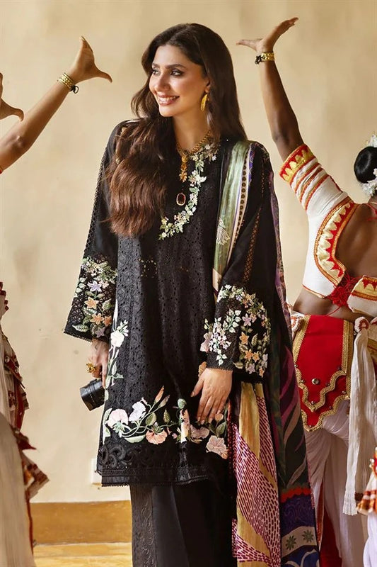 MUSHQ EMBROIDERED CHIKANKARI LAWN - 3 PC UNSTITCHED
