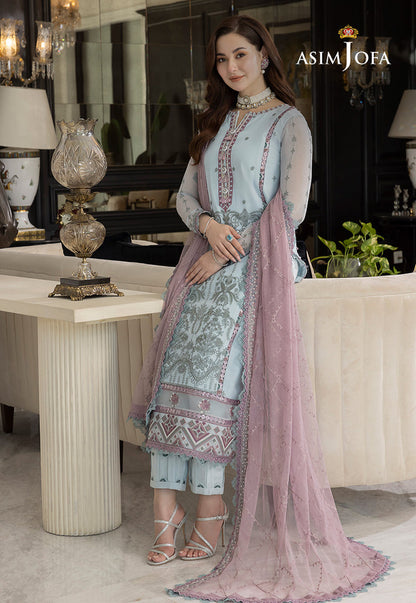 ASIM JOFA EMBROIDERED CHIFFON DRESS - 3 PC UNSTITCHED