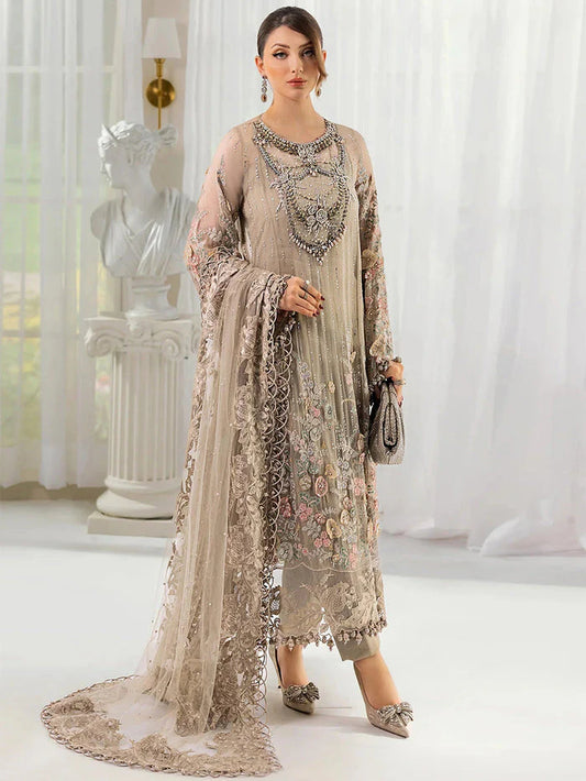 MARIA B LUXURY EMBROIDERED LAWN - 3 PC UNSTITCHED