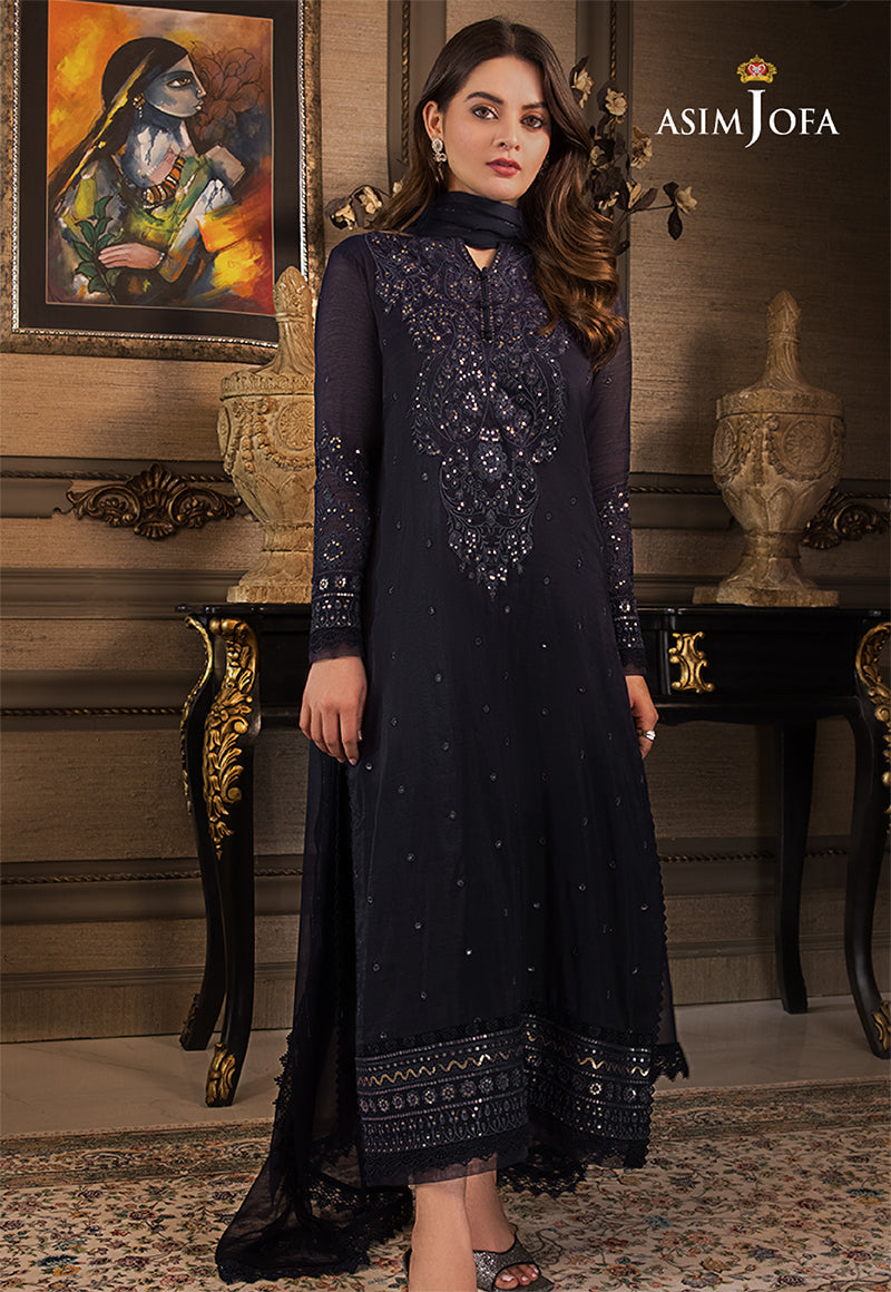 ASIM JOFA EMBROIDERED CHIFFON - 3 PC UNSTITCHED
