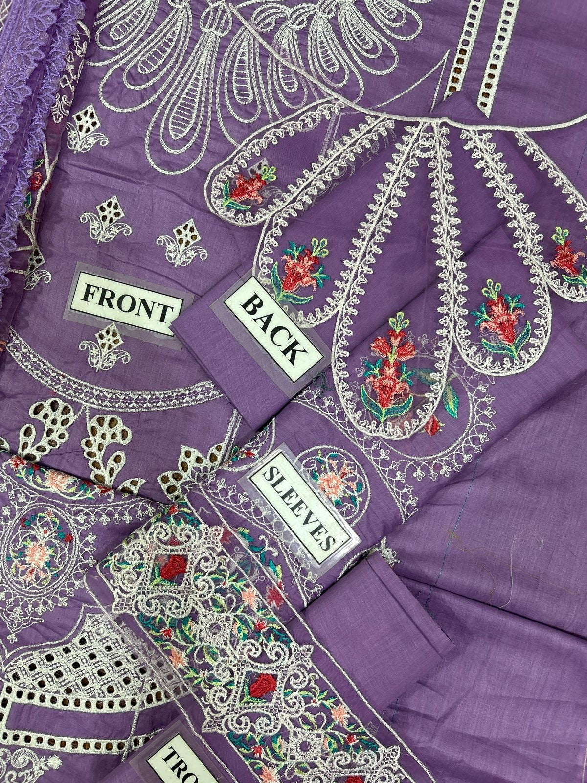 BIN ILYAS SHIFFLI EMBROIDERED COTTON - 3 PC UNSTITCHED