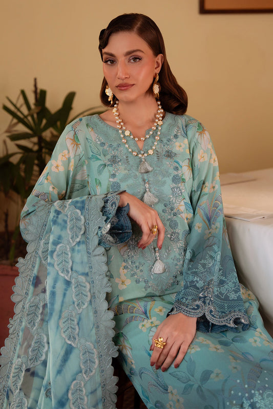 NUREH DIGITAL PRINTED EMBROIDERED LAWN - 3 PC UNSTITCHED