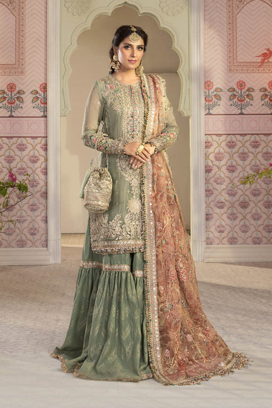 MARIA B LUXURY WEDDING EMBROIDERED SEMI PURE CHIFFON - 3 PC UNSTITCHED